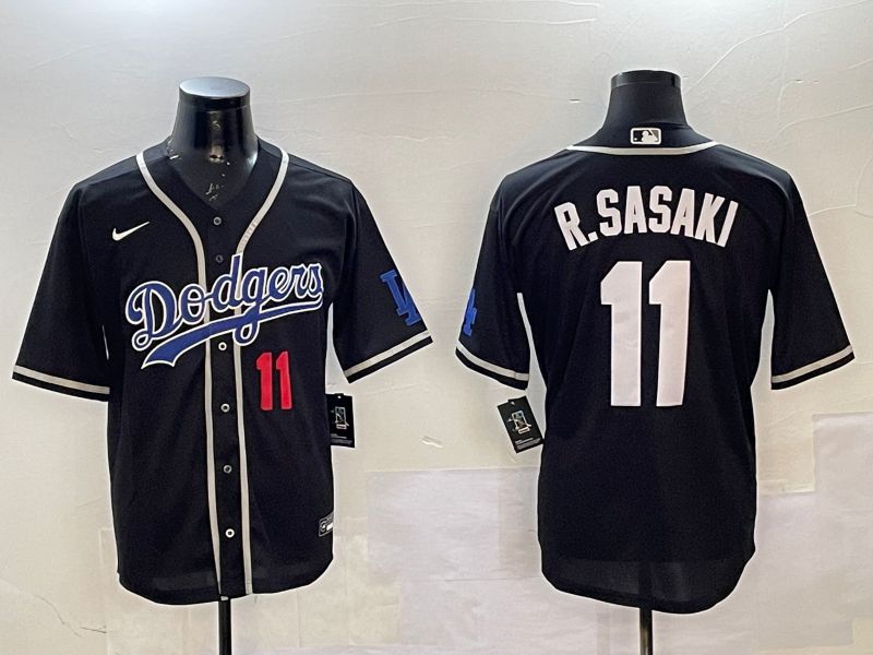 Men Los Angeles Dodgers #11 R.Sasaki Black Fashion Game 2025 Nike MLB Jersey style 20->los angeles dodgers->MLB Jersey